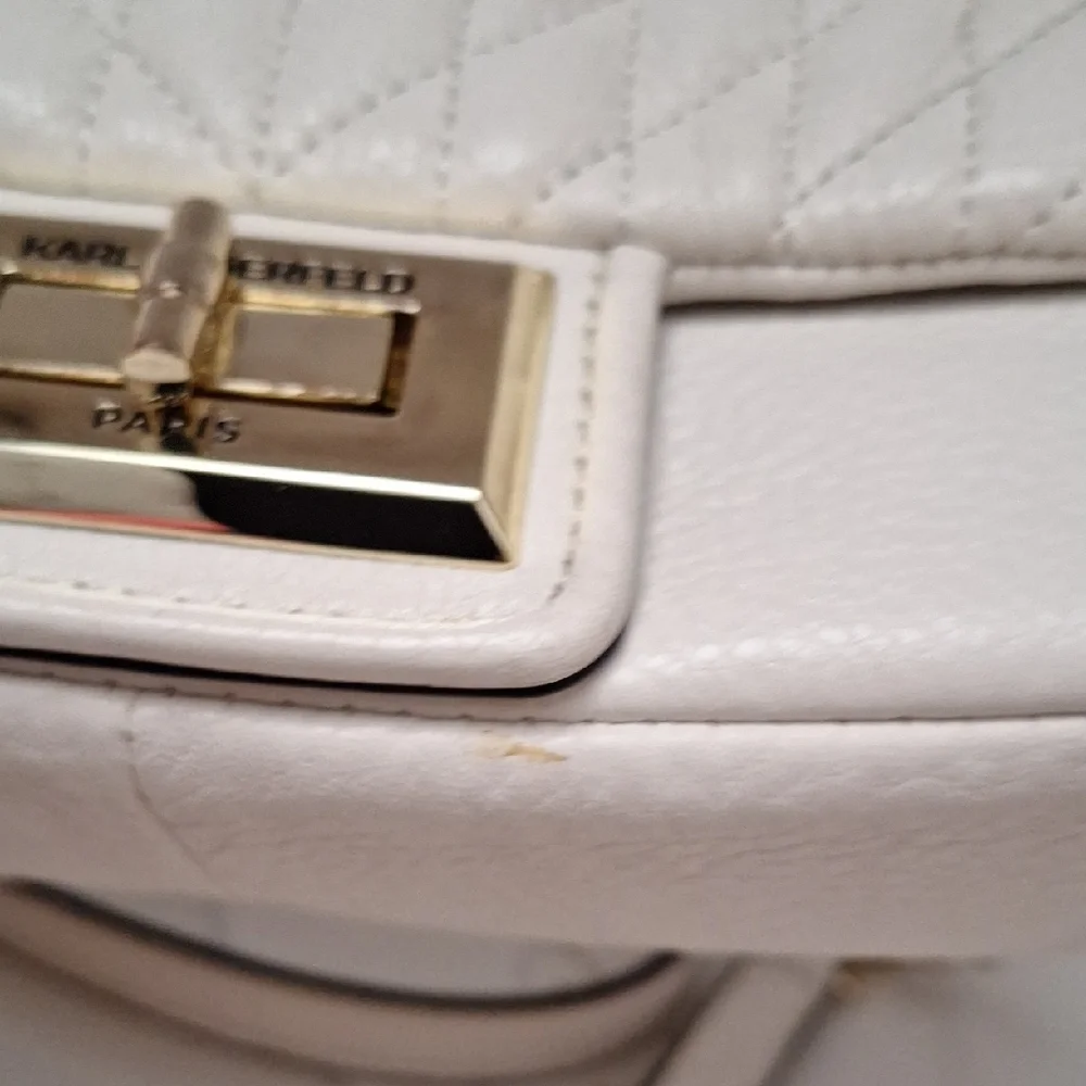 Karl Lagerfeld Paris Agyness Quilted Leather Crossbody Bag Purse - Picture 8 of 16